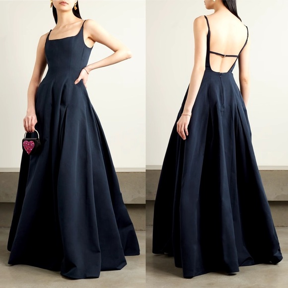 STAUD Joli Maxi Dress Gown Navy Blue ASO Runway NEW with tag - Picture 1 of 8